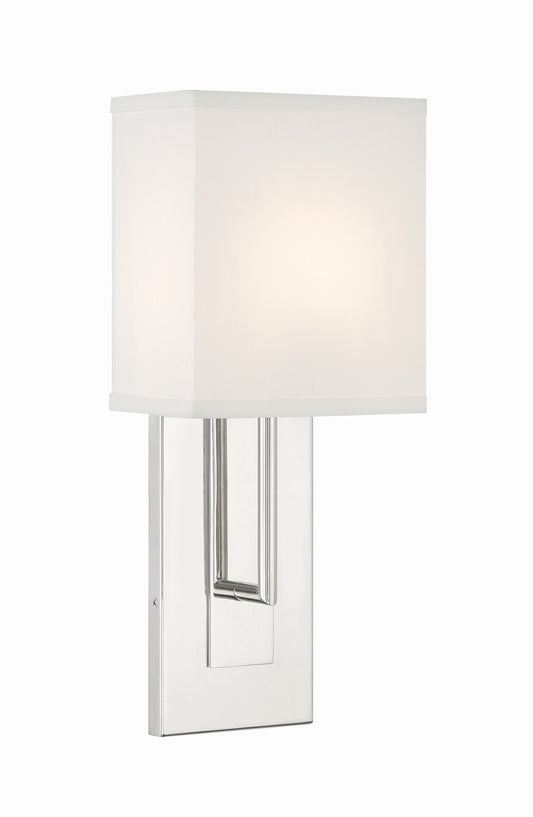 Crystorama Brent 1 Light Polished Nickel Sconce BRE-A3631-PN