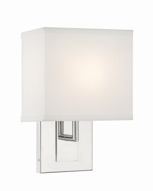 Crystorama Brent 1 Light Polished Nickel Sconce BRE-A3632-PN