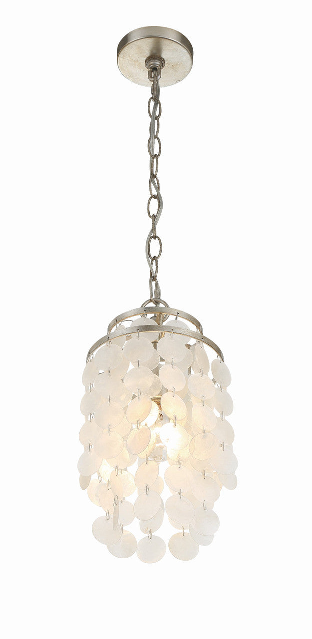 Crystorama Brielle 1 Light Antique Silver Mini Chandelier BRI-3000-SA