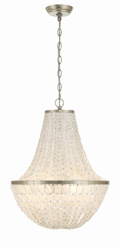 Crystorama Brielle 6 Light Antique Silver Chandelier BRI-3006-SA