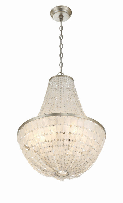 Crystorama Brielle 6 Light Antique Silver Chandelier BRI-3006-SA