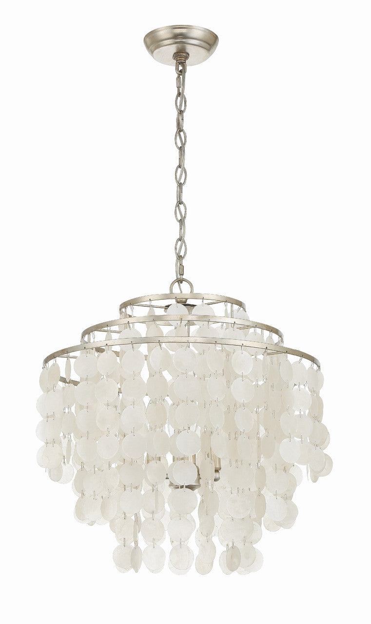 Crystorama Brielle 4 Light Antique Silver Chandelier BRI-3008-SA