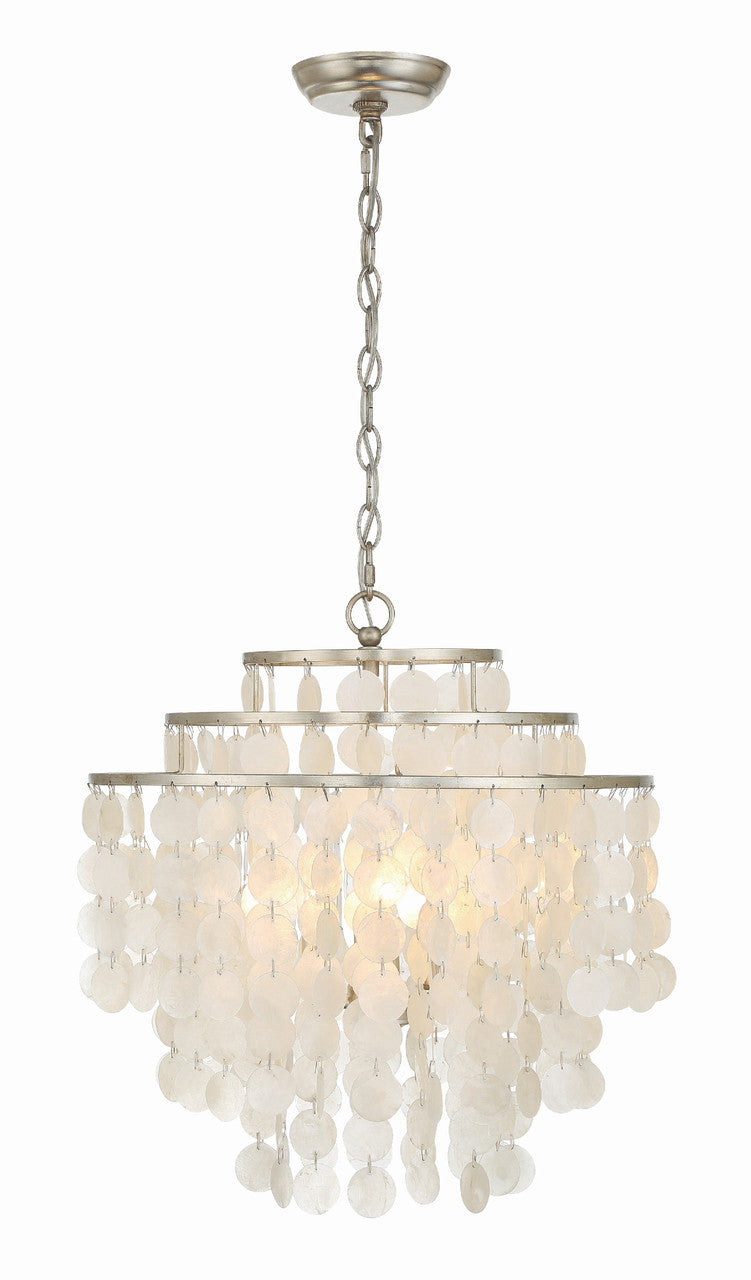 Crystorama Brielle 4 Light Antique Silver Chandelier BRI-3008-SA