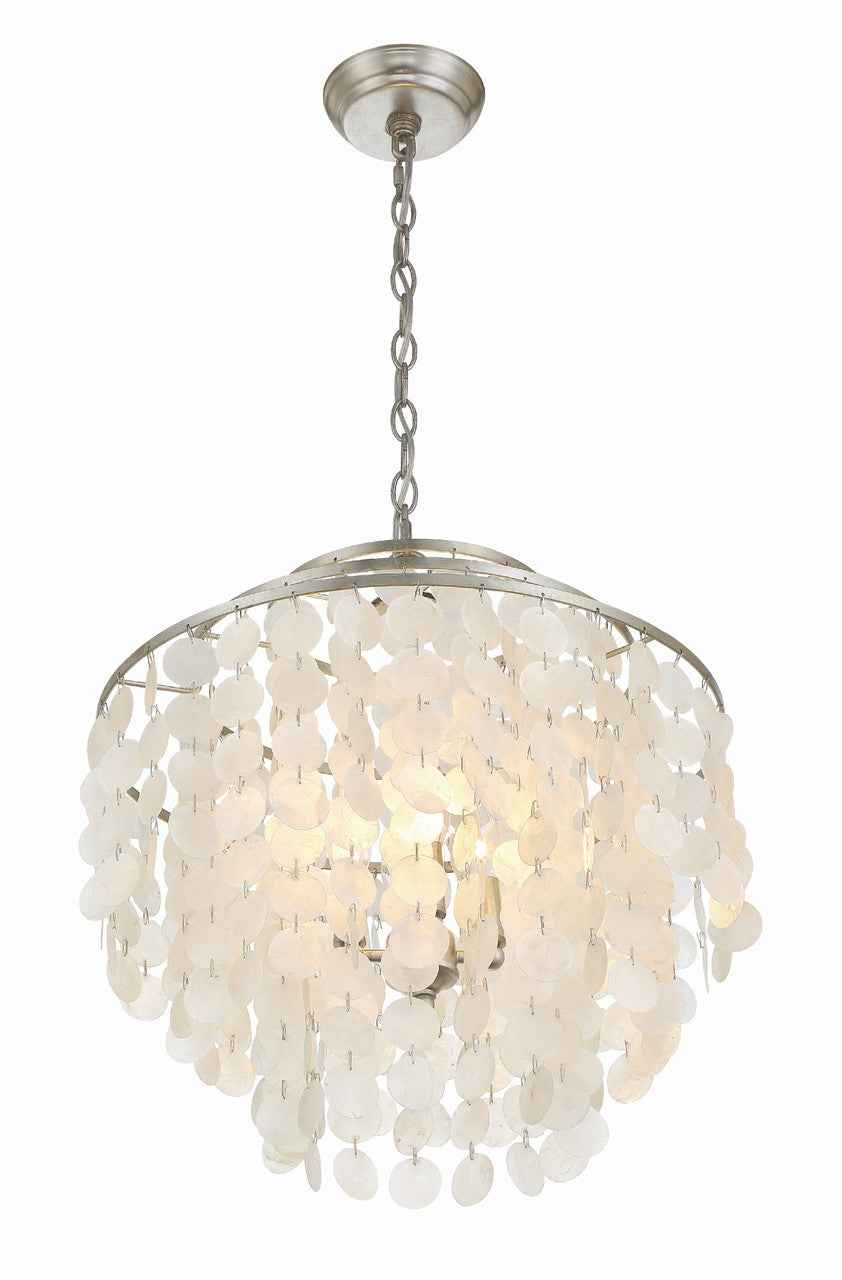 Crystorama Brielle 4 Light Antique Silver Chandelier BRI-3008-SA