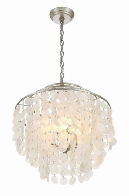 Crystorama Brielle 4 Light Antique Silver Chandelier BRI-3008-SA