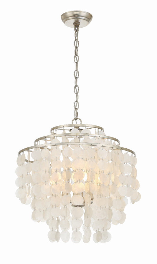 Crystorama Brielle 4 Light Antique Silver Chandelier BRI-3008-SA