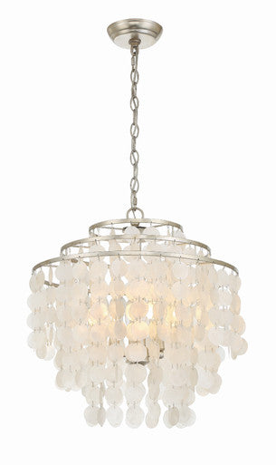 Crystorama Brielle 4 Light Antique Silver Chandelier BRI-3008-SA