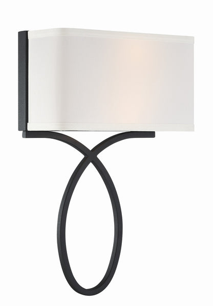 Crystorama Brinkley 2 Light Black Forged Wall Mount BRK-A3702-BF