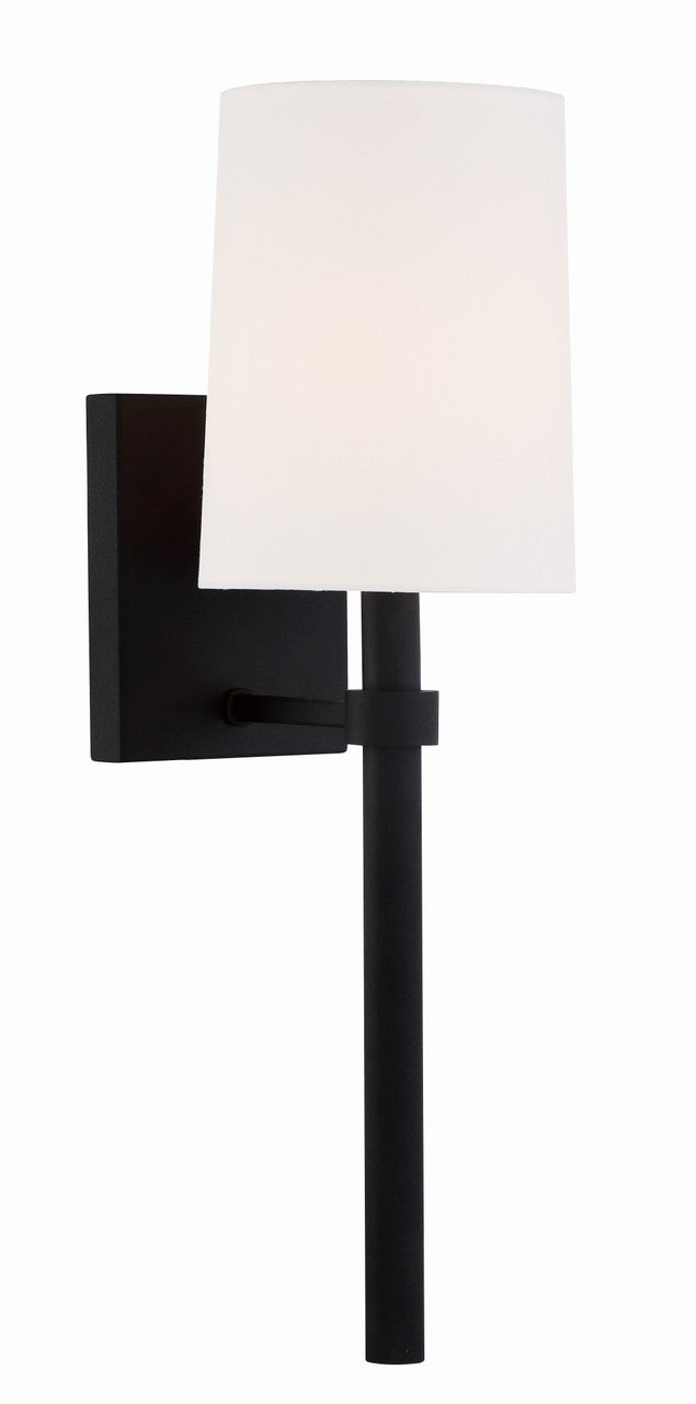 Crystorama Bromley 1 Light Black Forged Wall Mount BRO-451-BF