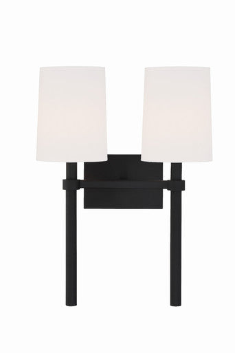 Crystorama Bromley 2 Light Black Forged Wall Mount BRO-452-BF