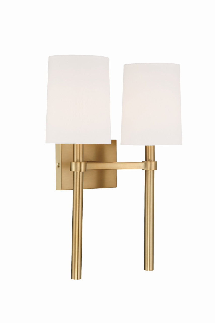 Crystorama Bromley 2 Light Vibrant Gold Wall Mount BRO-452-VG