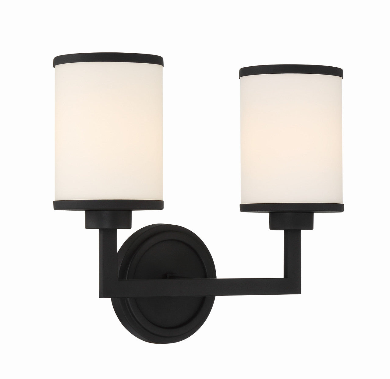 Crystorama Bryant 2 Light Black Forged Wall Mount BRY-8002-BF