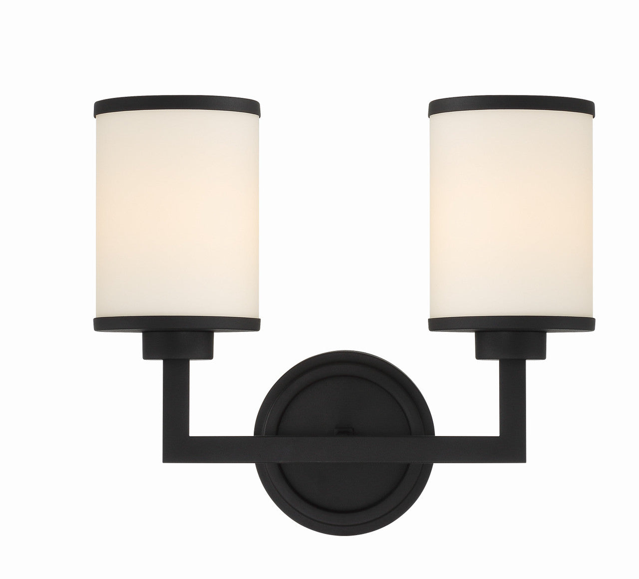 Crystorama Bryant 2 Light Black Forged Wall Mount BRY-8002-BF