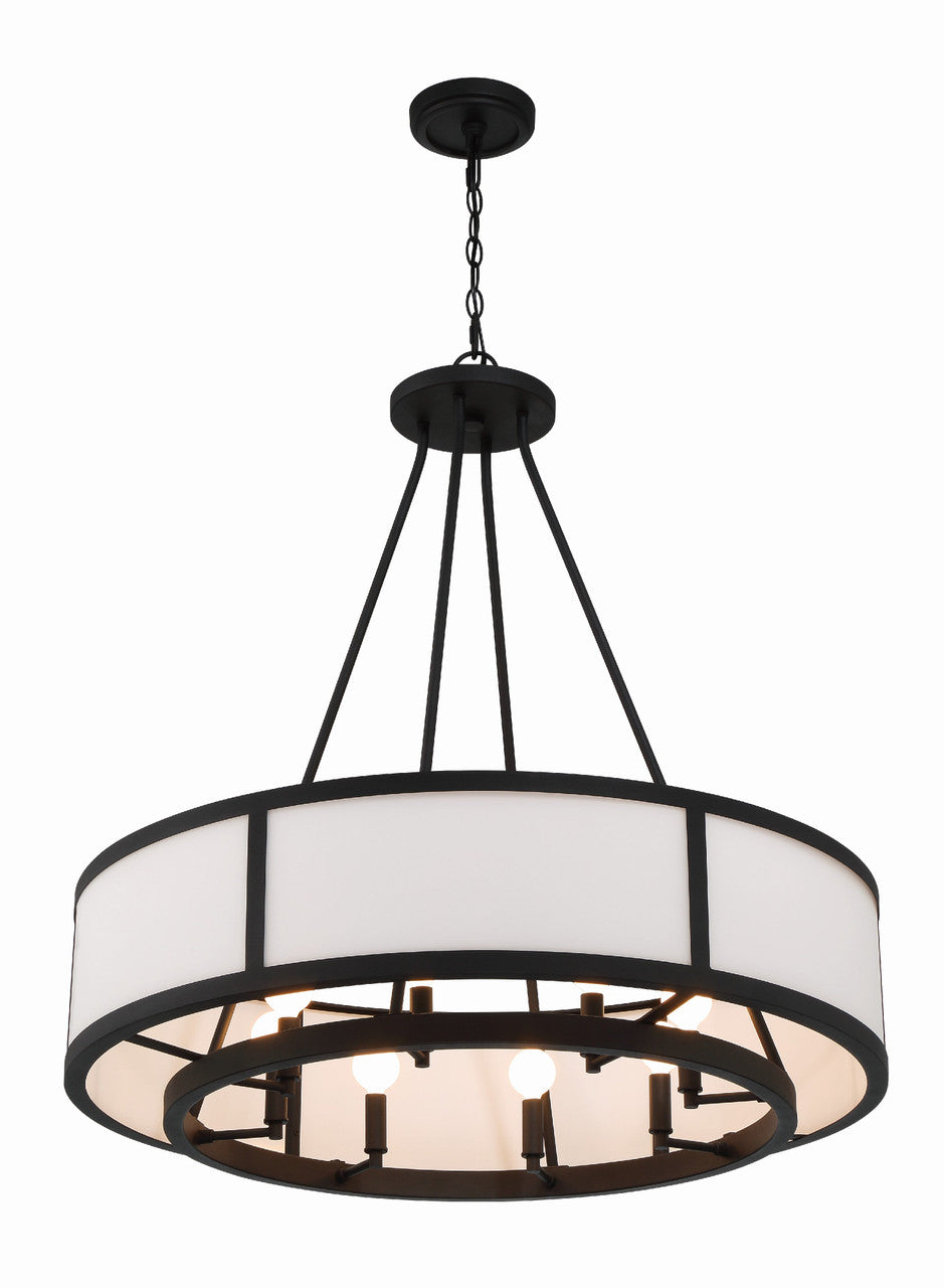 Crystorama Bryant 8 Light Black Forged Chandelier BRY-8008-BF