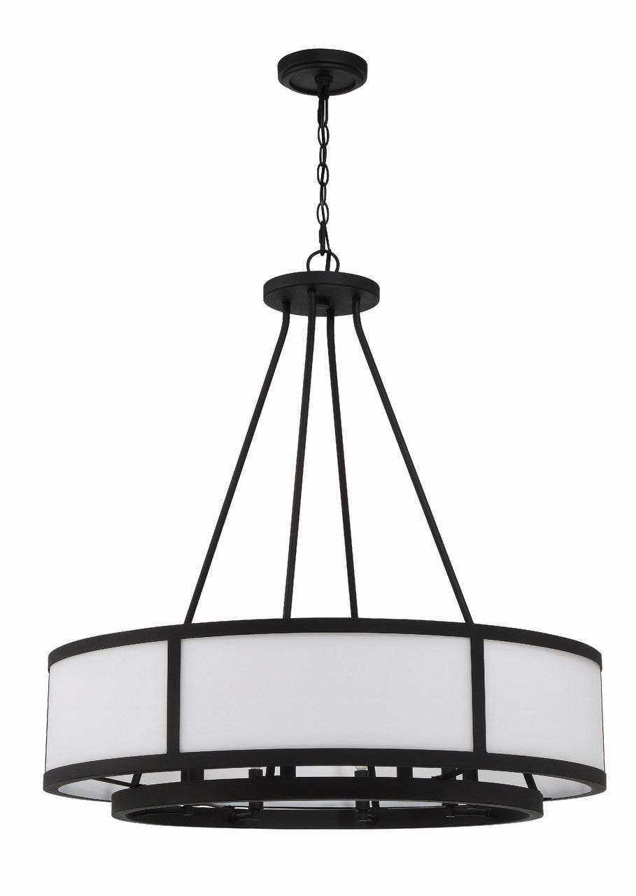 Crystorama Bryant 8 Light Black Forged Chandelier BRY-8008-BF