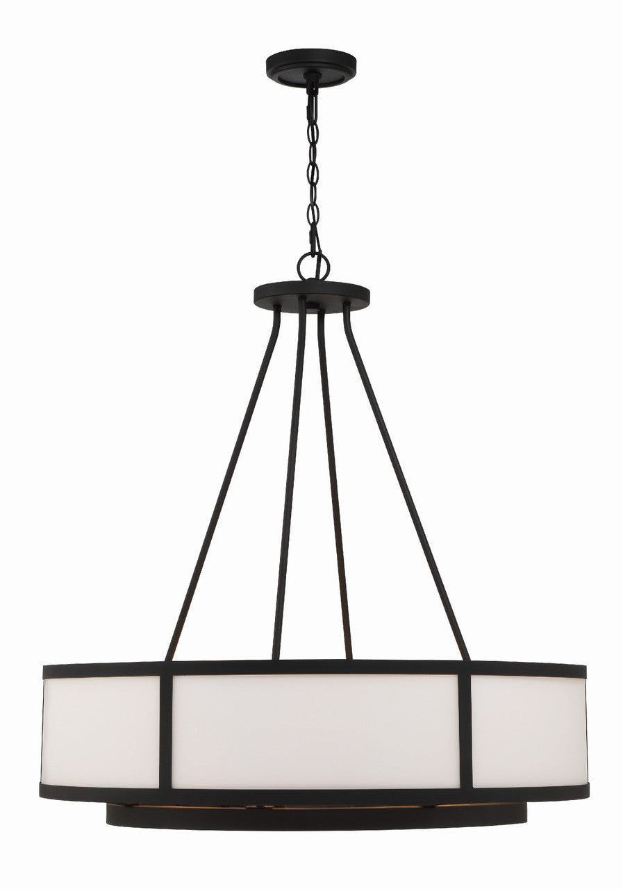 Crystorama Bryant 8 Light Black Forged Chandelier BRY-8008-BF