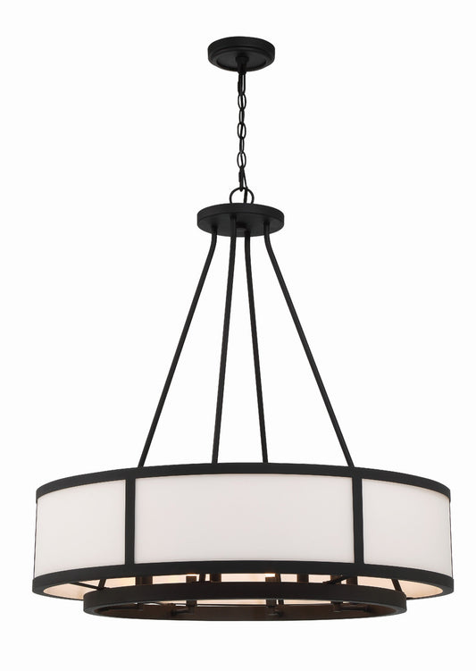 Crystorama Bryant 8 Light Black Forged Chandelier BRY-8008-BF