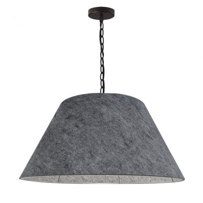 Dainolite 1 Light Large Brynn Black Pendant w/ Grey Felt BRY-L-BK-500