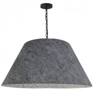 Dainolite 1 Light X-Large Brynn Black Pendant w/ Grey Felt BRY-XL-BK-500