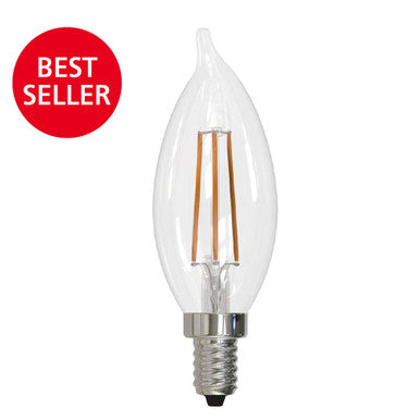 Bulbrite: 776628 LED Filaments: Bright & Warm Fully Compatible Dimming, Clear Watts: 5 - LED5CA10/27K/FIL/E12/3 (10 Pack)