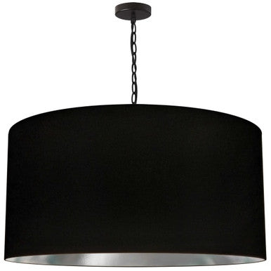 Dainolite 1 Light X-Large Braxton Black Pendant w/ Black/Silver Shade BXN-XL-BK-697