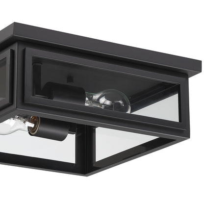 Crystorama Byron 2 Light Matte Black Outdoor Ceiling Mount BYR-80100-MK