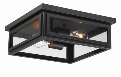 Crystorama Byron 2 Light Matte Black Outdoor Ceiling Mount BYR-80100-MK