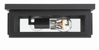 Crystorama Byron 2 Light Matte Black Outdoor Ceiling Mount BYR-80100-MK