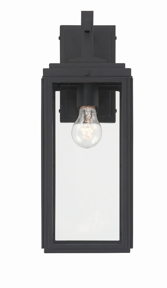 Crystorama Byron 1 Light Matte Black Outdoor Wall Mount BYR-80102-MK