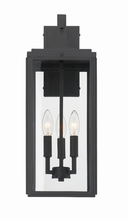 Crystorama Byron 3 Light Matte Black Outdoor Wall Mount BYR-80103-MK