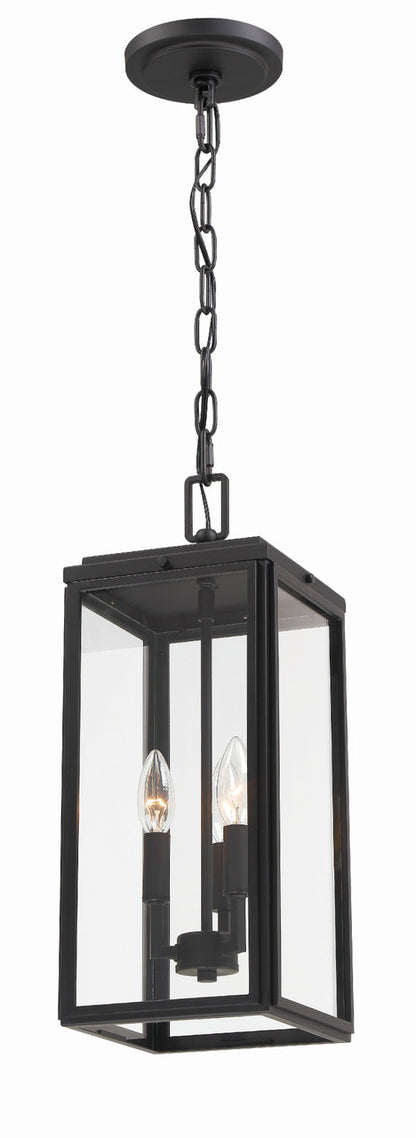 Crystorama Byron 3 Light Matte Black Outdoor Pendant BYR-80105-MK