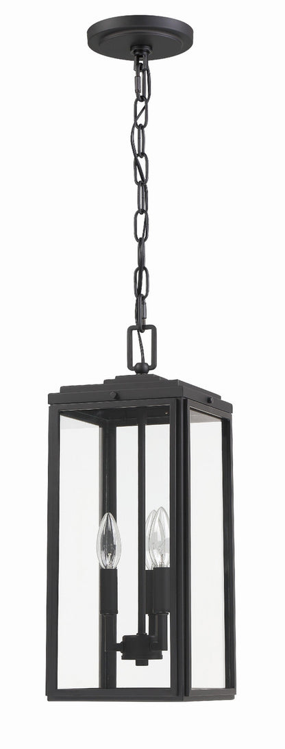 Crystorama Byron 3 Light Matte Black Outdoor Pendant BYR-80105-MK