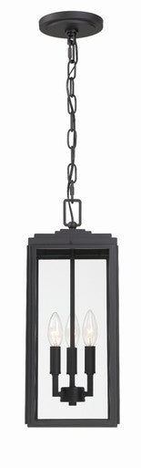 Crystorama Byron 3 Light Matte Black Outdoor Pendant BYR-80105-MK