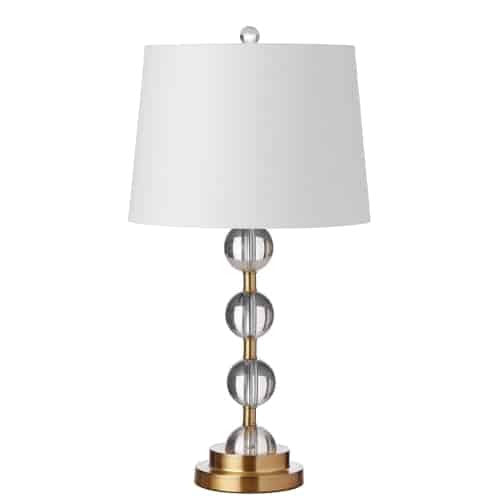 Dainolite 1 Light Incandescent Crystal Table Lamp Aged Bronze Finish with White Shade C182T-AGB