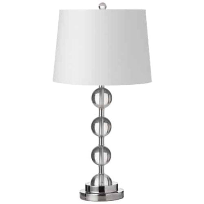 Dainolite 1 Light Incandescent Crystal Table Lamp Polished Chrome Finish with White Shade C182T-PC