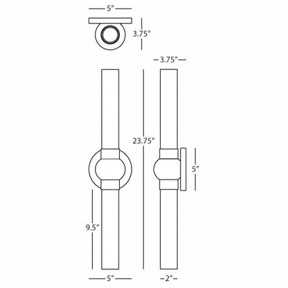 Robert Abbey  Daphne Wall Sconce in Chrome Finish C6900