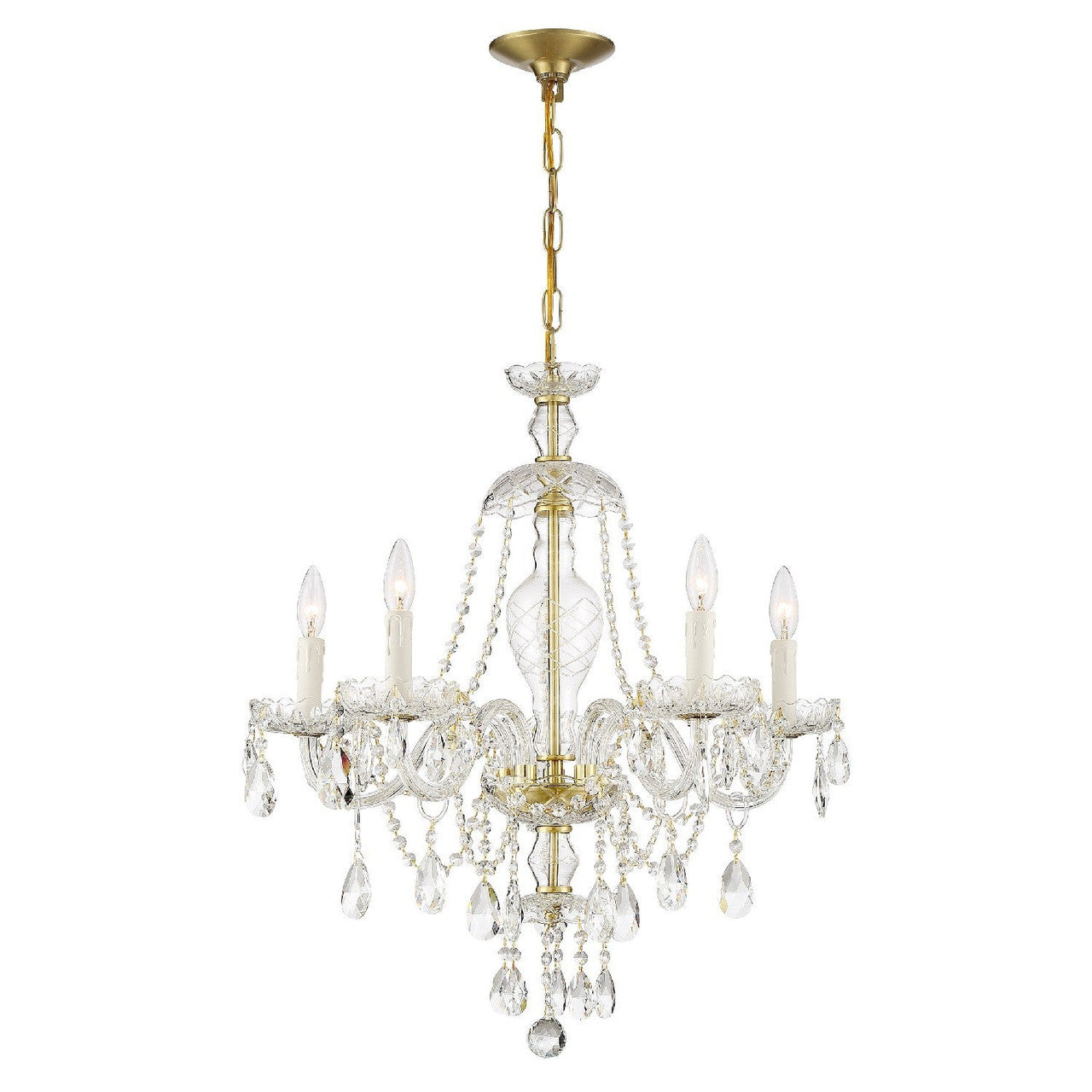 Crystorama Candace 5 Light Polished Brass Chandelier CAN-A1305-PB-CL-MWP