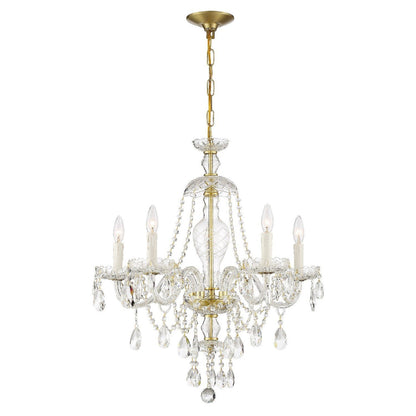 Crystorama Candace 5 Light Polished Brass Chandelier CAN-A1305-PB-CL-MWP