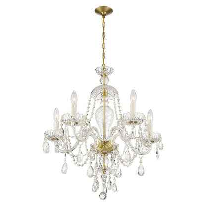 Crystorama Candace 5 Light Polished Brass Chandelier CAN-A1305-PB-CL-MWP