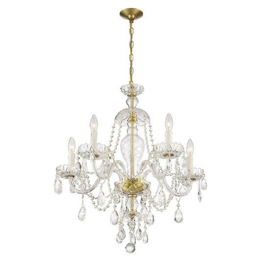 Crystorama Candace 5 Light Polished Brass Chandelier CAN-A1305-PB-CL-MWP