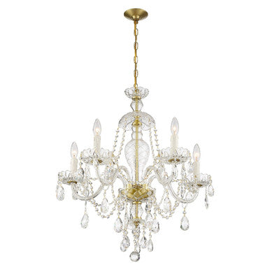 Crystorama Candace 5 Light Spectra Crystal Polished Brass Chandelier CAN-A1305-PB-CL-SAQ