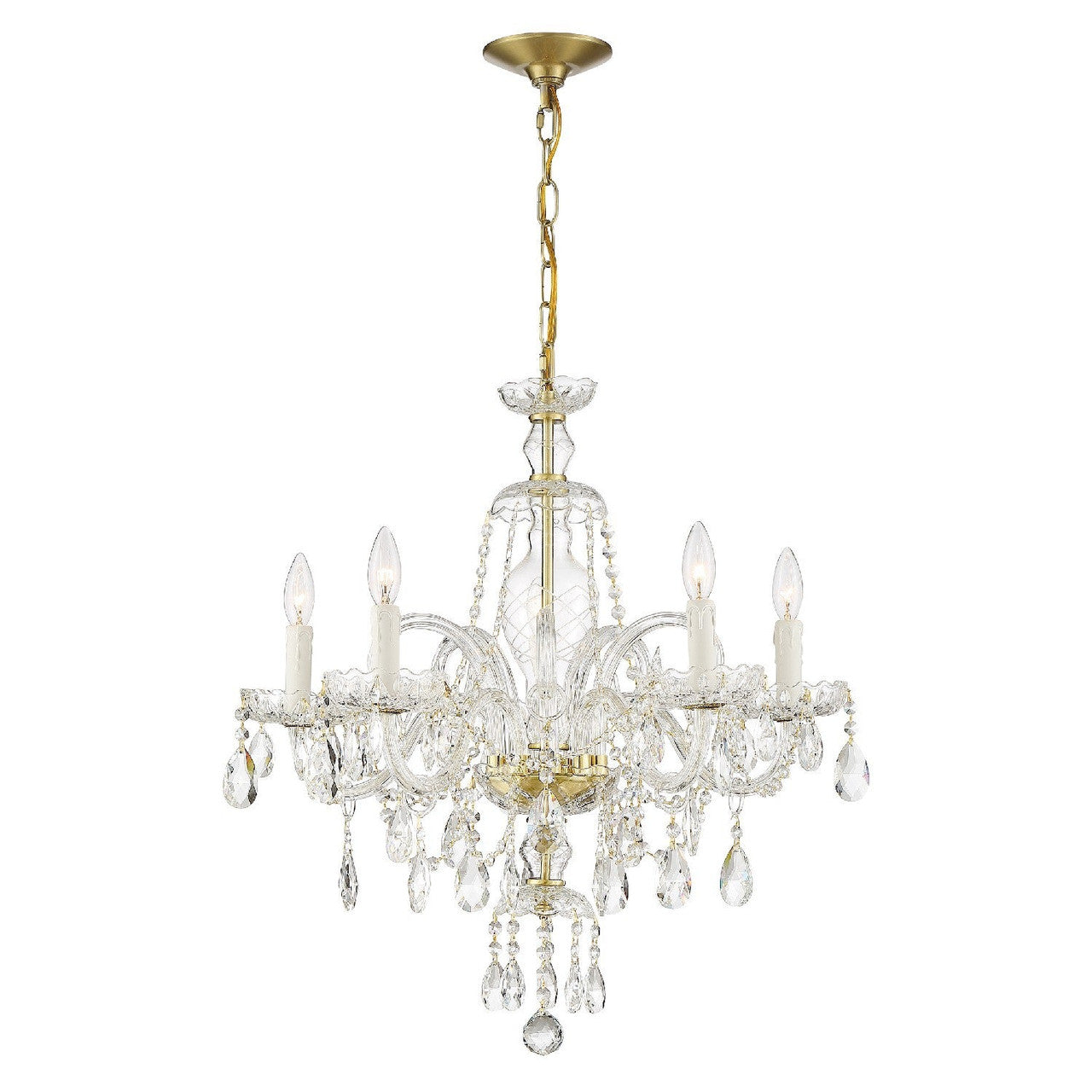 Crystorama Candace 5 Light Polished Brass Chandelier CAN-A1306-PB-CL-MWP