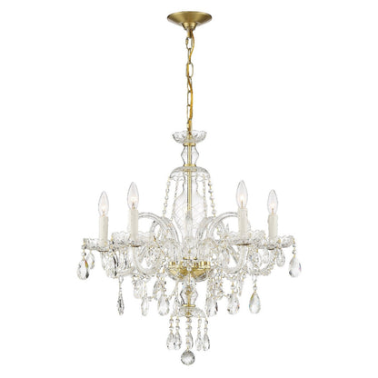 Crystorama Candace 5 Light Polished Brass Chandelier CAN-A1306-PB-CL-MWP