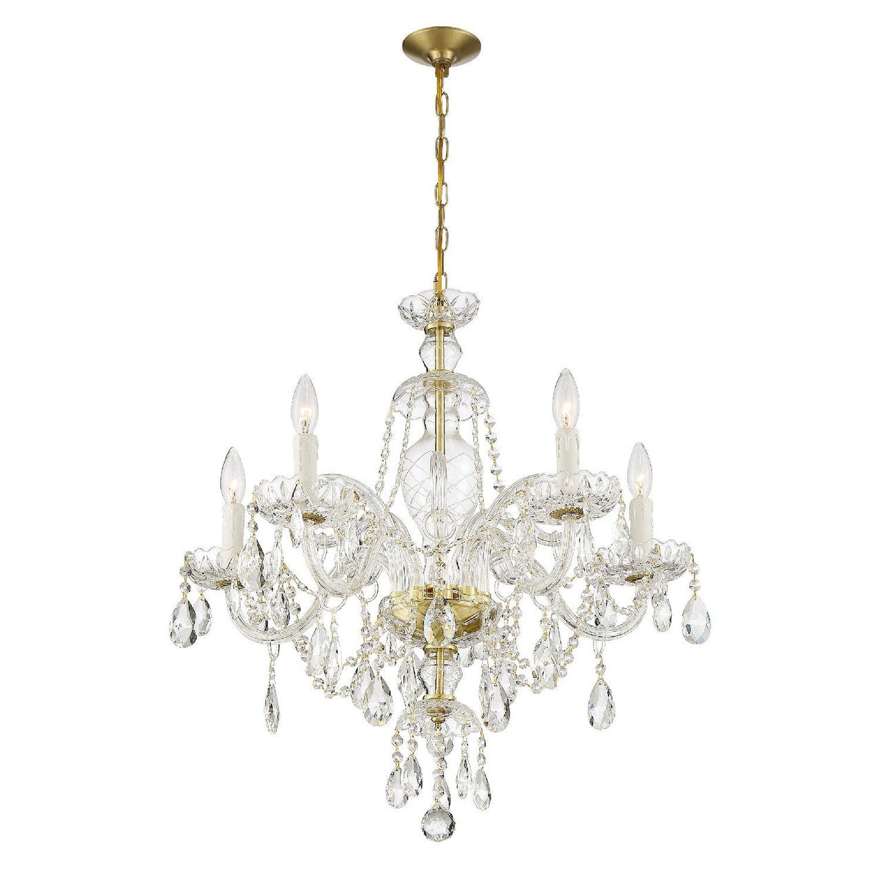 Crystorama Candace 5 Light Polished Brass Chandelier CAN-A1306-PB-CL-MWP