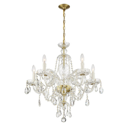 Crystorama Candace 5 Light Spectra Crystal Polished Brass Chandelier CAN-A1306-PB-CL-SAQ