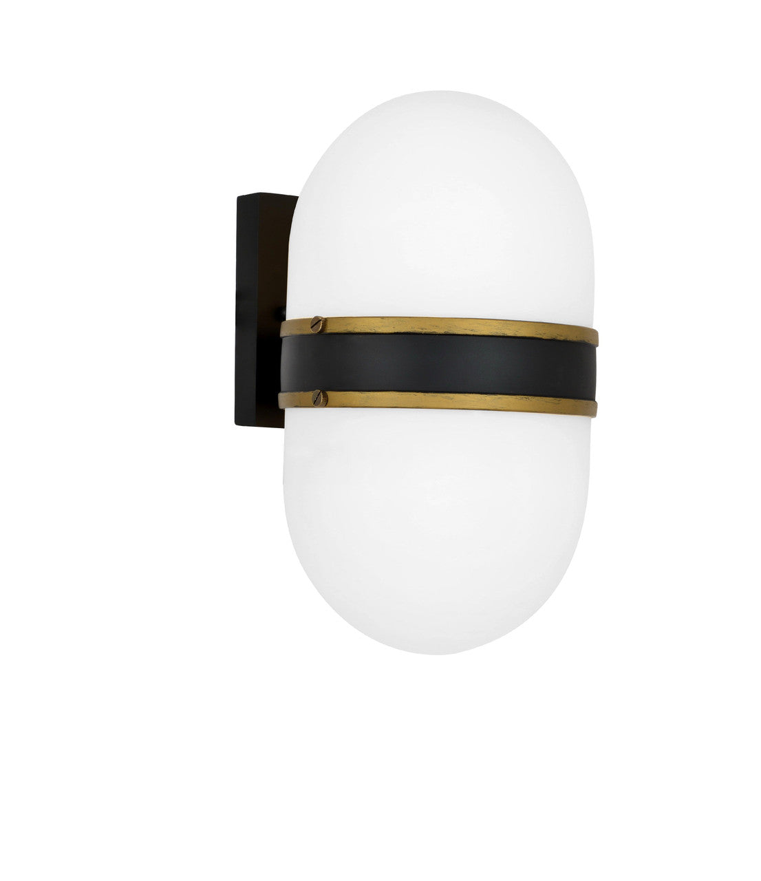 Crystorama Brian Patrick Flynn for Crystorama Capsule 1 Light Matte Black + Textured Gold Outdoor Wall Mount CAP-8501-MK-TG