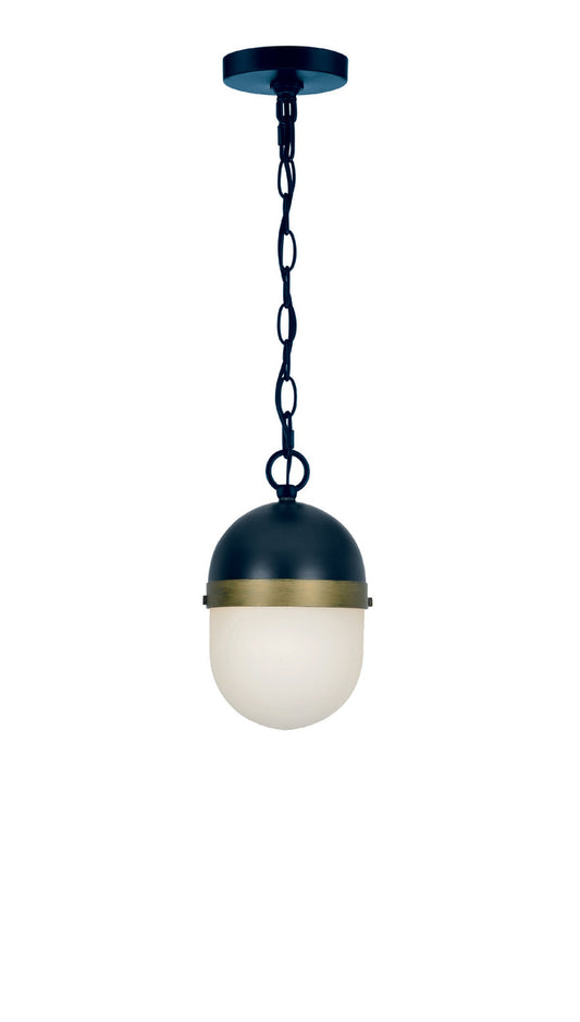 Crystorama Brian Patrick Flynn for Crystorama Capsule 3 Light Matte Black + Textured Gold Outdoor Pendant CAP-8506-MK-TG