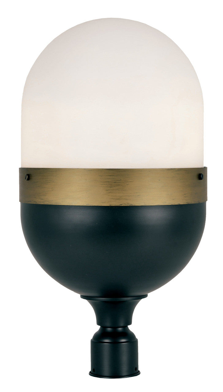 Crystorama Brian Patrick Flynn for Crystorama Capsule 3 Light Matte Black + Textured Gold Outdoor Lantern Post CAP-8509-MK-TG