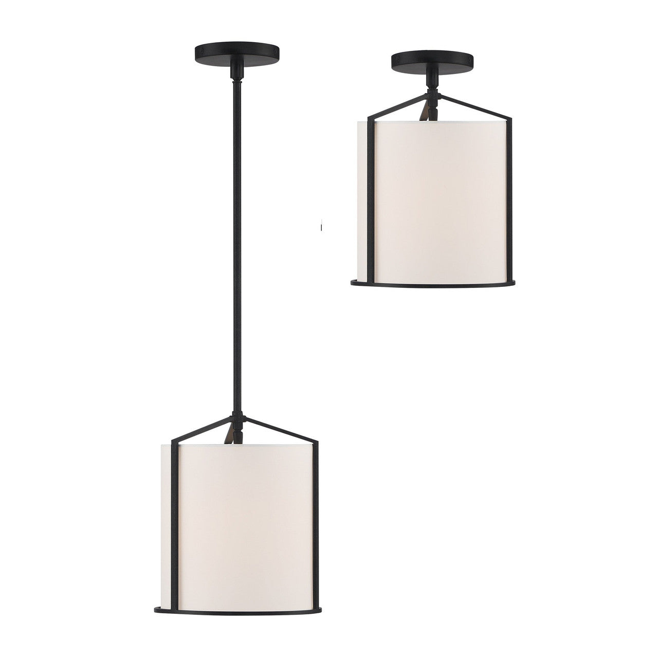 Crystorama Carlyn 1 Light Black Pendant CAR-9201-BK