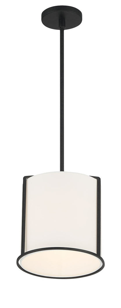 Crystorama Carlyn 1 Light Black Pendant CAR-9201-BK